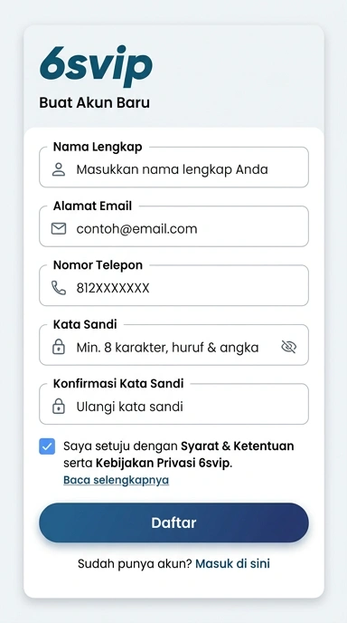 Panduan Registrasi Akun 6svip untuk Pengguna Baru