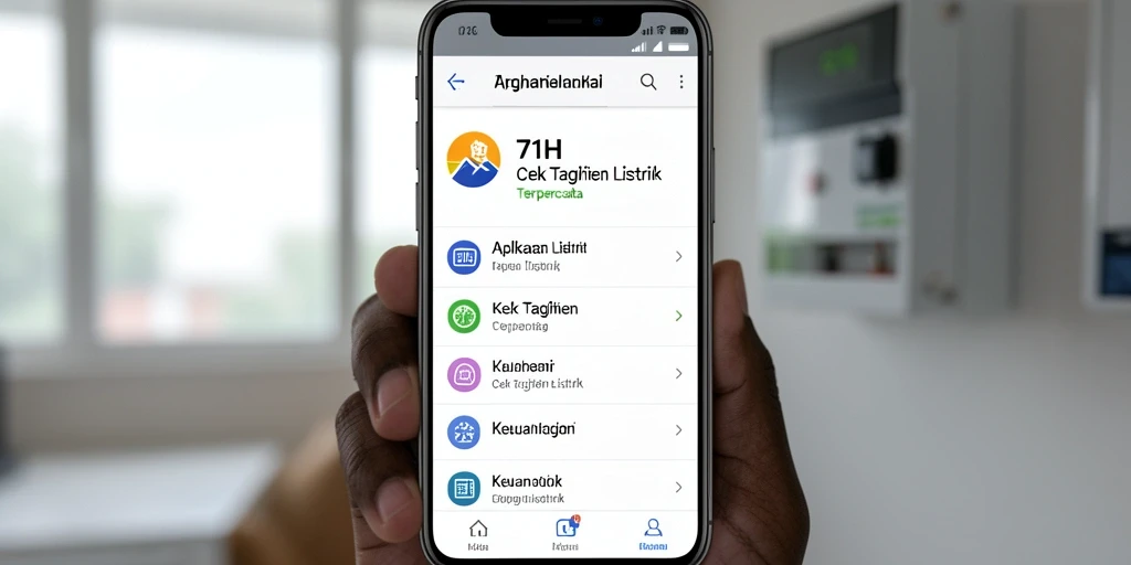 Tampilan antarmuka aplikasi Cek Tagihan Listrik 71H yang modern dan user-friendly.