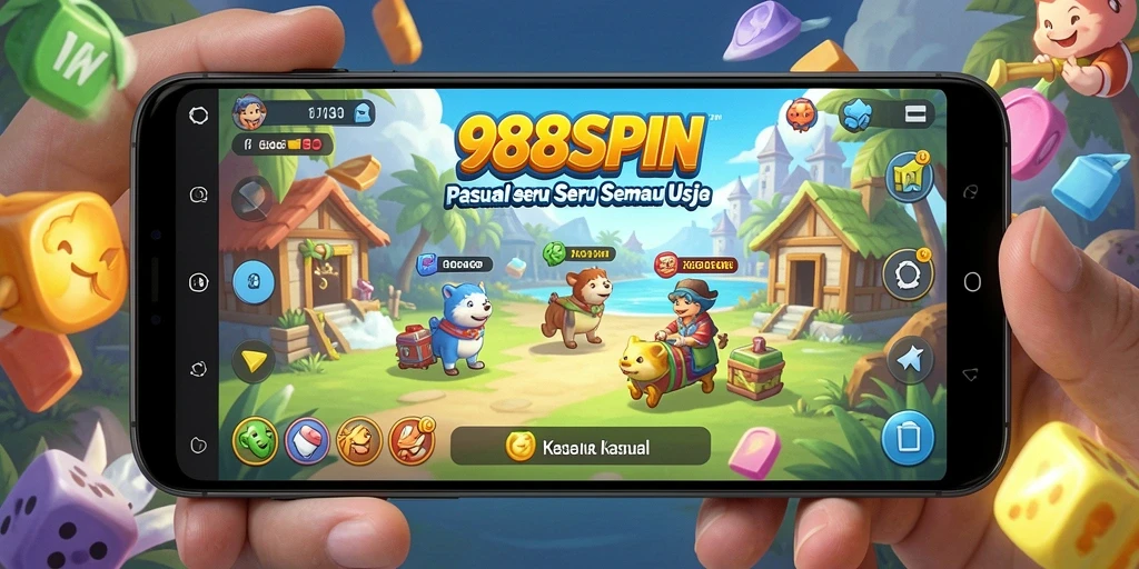 Tampilan antarmuka permainan 988SPIN yang menarik dan interaktif.