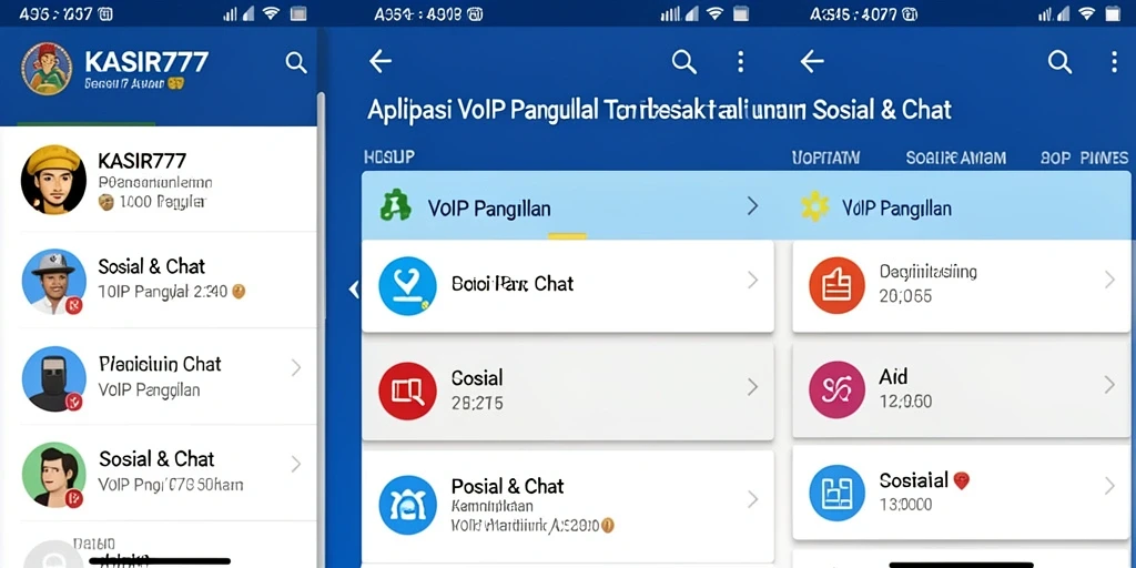 Tampilan antarmuka KASIR777 yang modern dan fungsional untuk VoIP Panggilan.