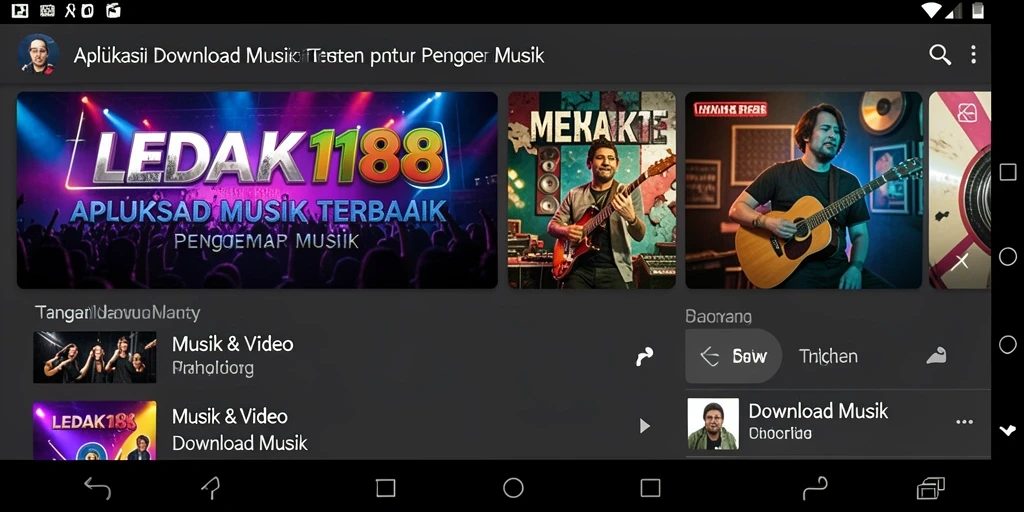 Tampilan antarmuka LEDAK188 untuk download musik yang mudah digunakan.