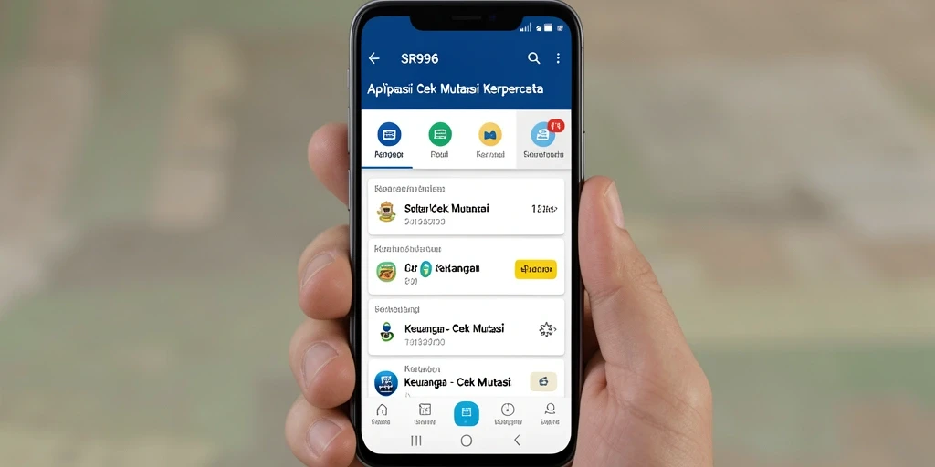 Tampilan antarmuka SR996 yang menampilkan fitur Cek Mutasi.