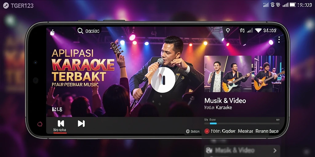 Antarmuka TGER123 yang ramah pengguna untuk karaoke.