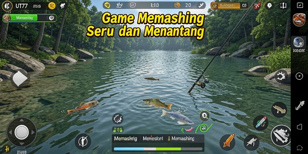 Tampilan antarmuka game Memancing UT77 yang menarik dan interaktif.